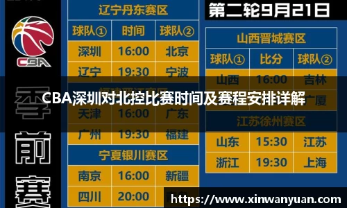 CBA深圳对北控比赛时间及赛程安排详解